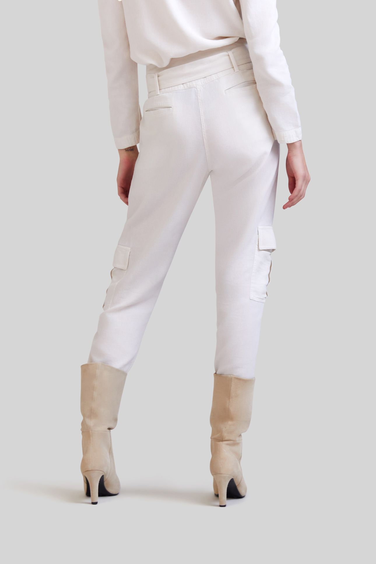 LIMESTONE ORGANIC COTTON BELTED CARGO TROUSERS 2