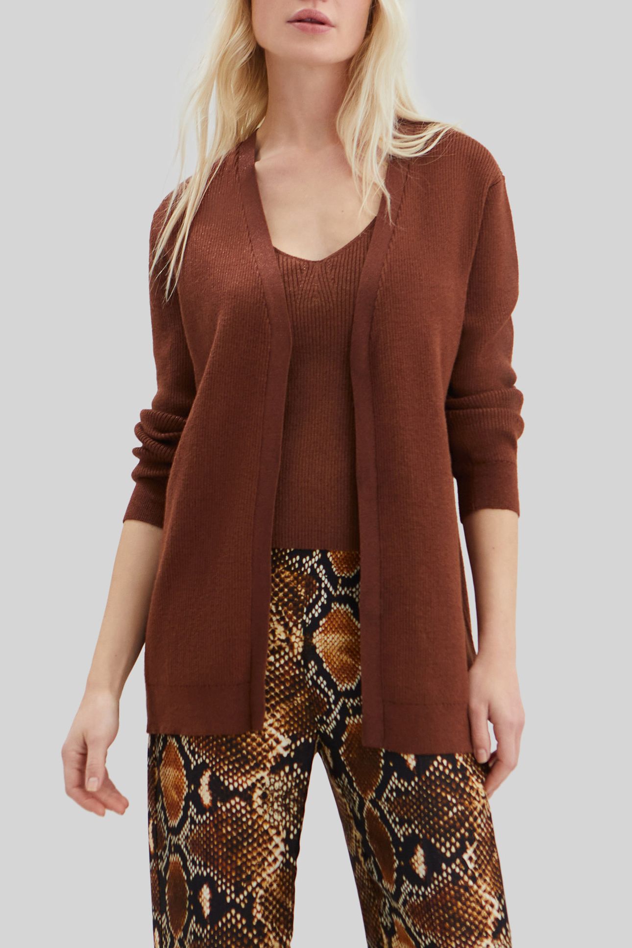 PURE EDITION – MAHOGANY LUREX KNIT TWIN SET 1