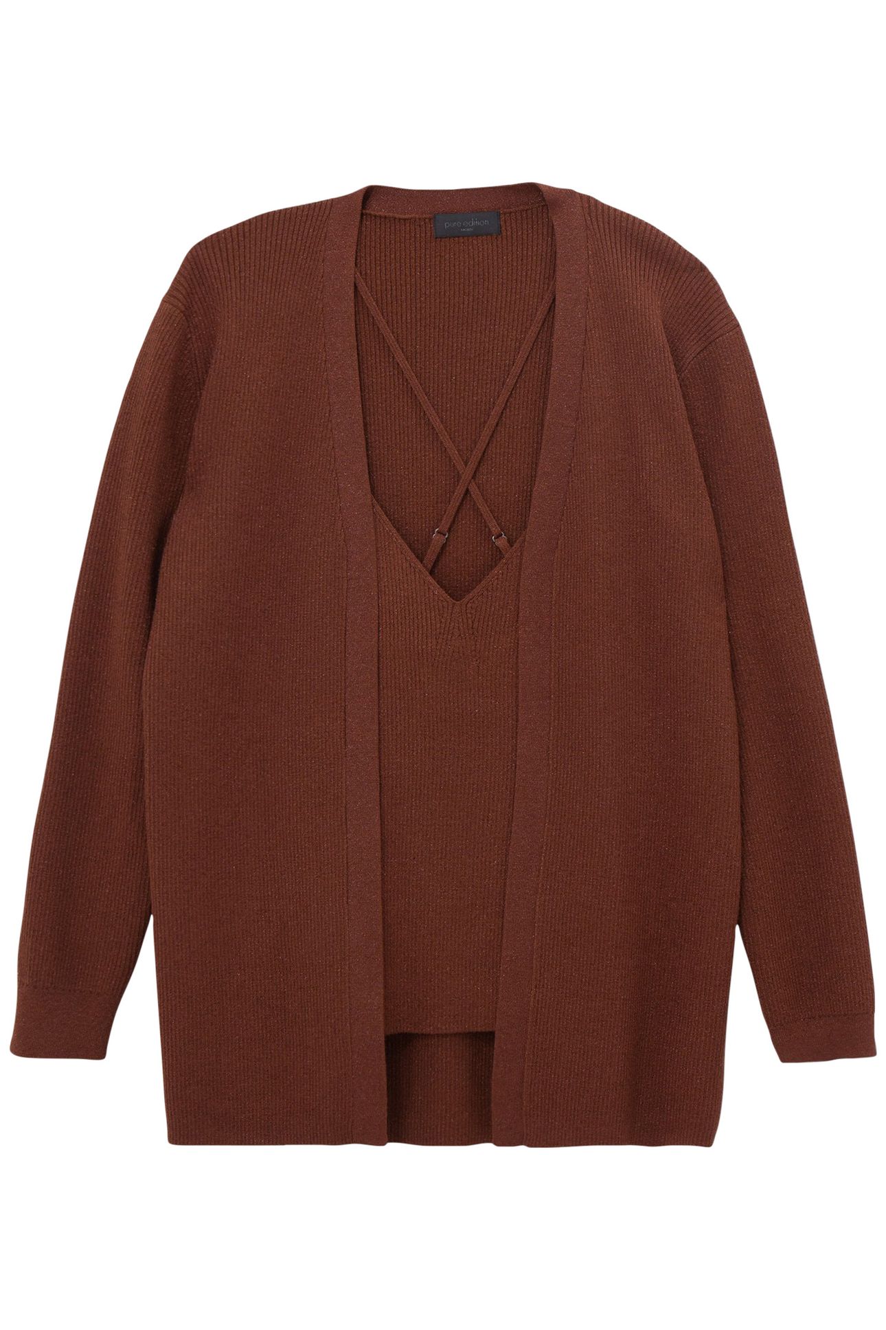 PURE EDITION – MAHOGANY LUREX KNIT TWIN SET 4