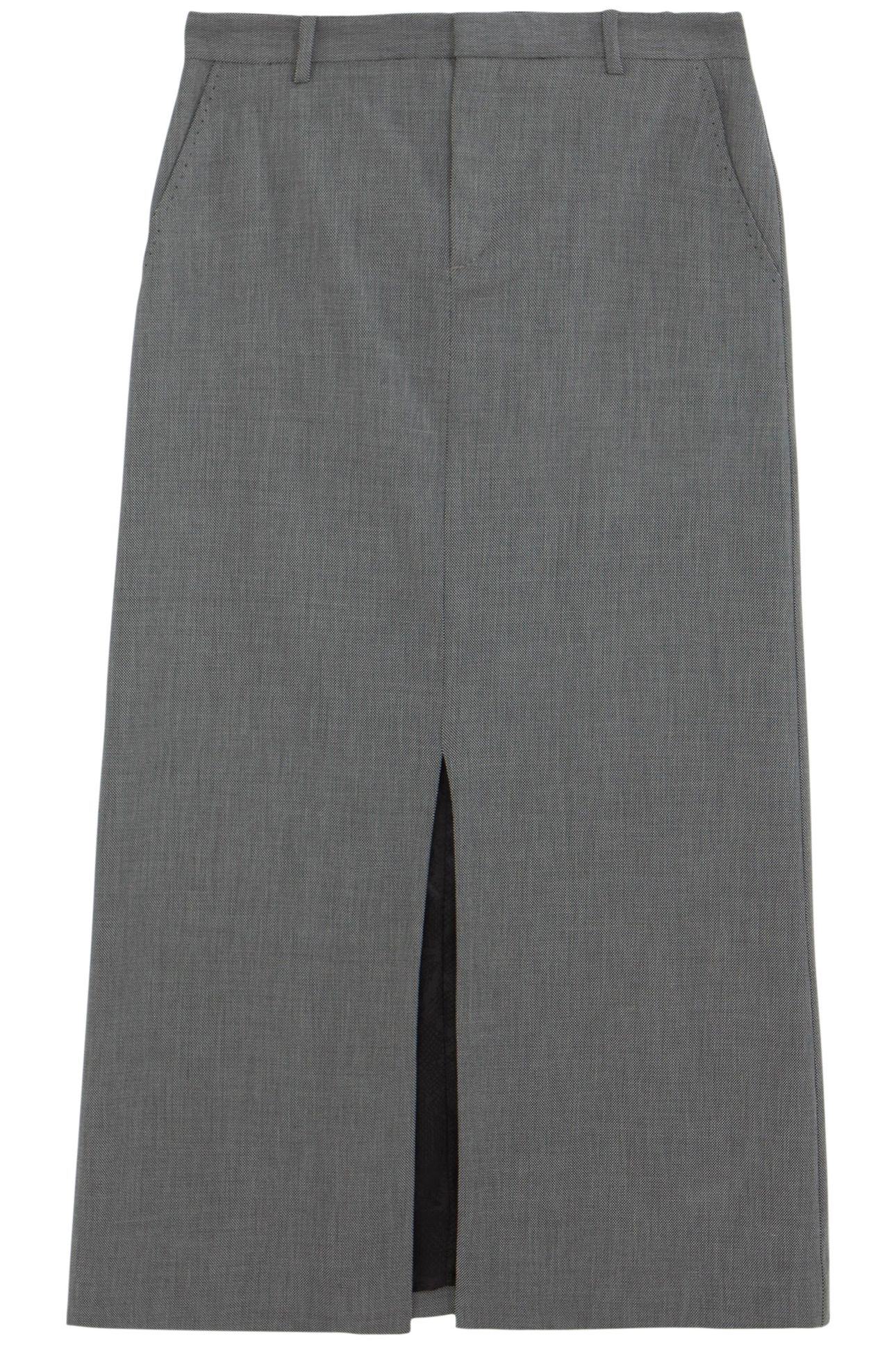 PURE EDITION – BLACK SEMI-PLAIN LONG SKIRT 4