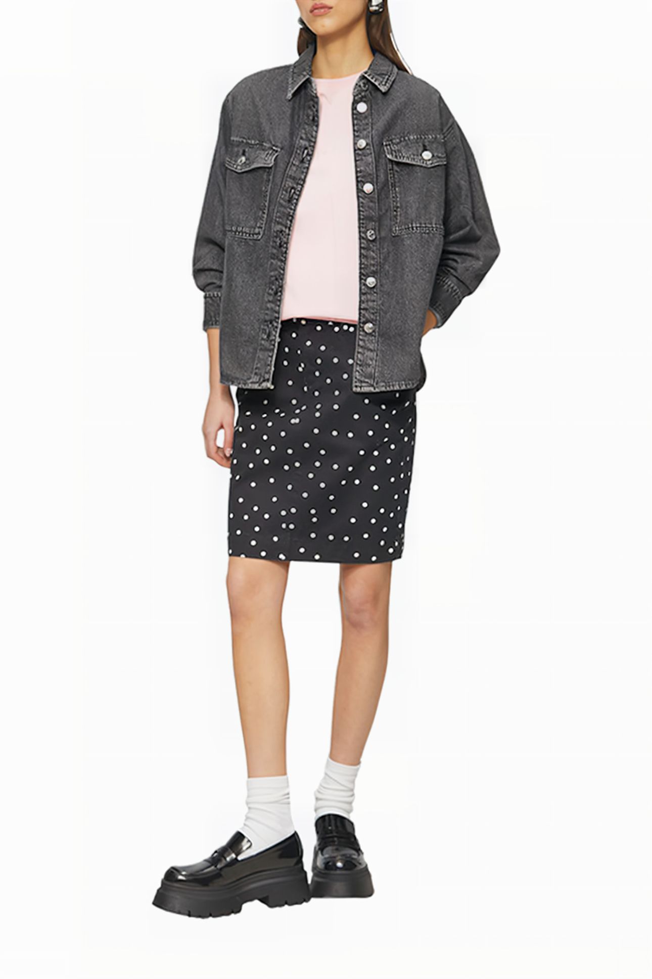 S.OLIVER-QS SKIRTS GREY/BLACK 2