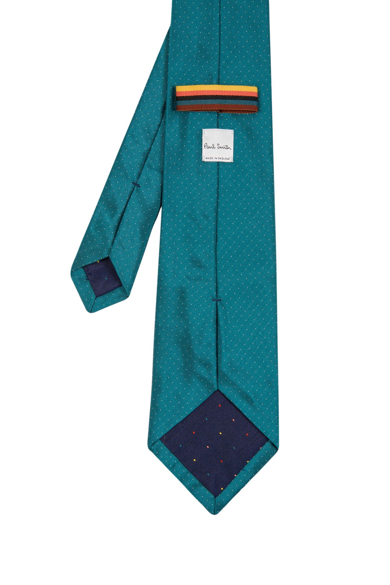 MEN TIE 8CM WIDE PIN DOT PETROL BLUE 2