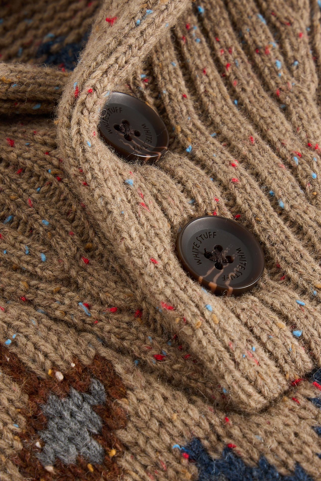 BERKLEY FAIRISLE SHAWL NECK NATURAL MULTI 6