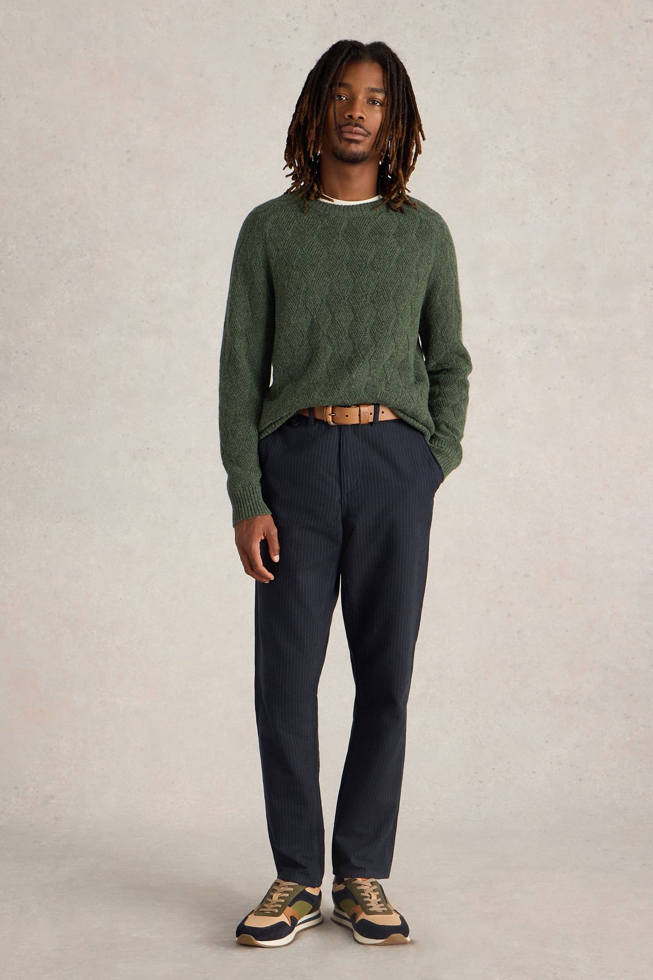 DIAMOND CREW NECK DARK GREEN 1