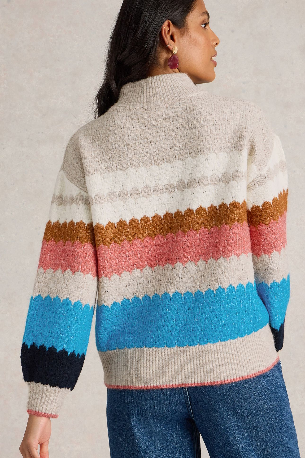 SHELLY COL BLOCK JUMPER NATURAL MULTI 4