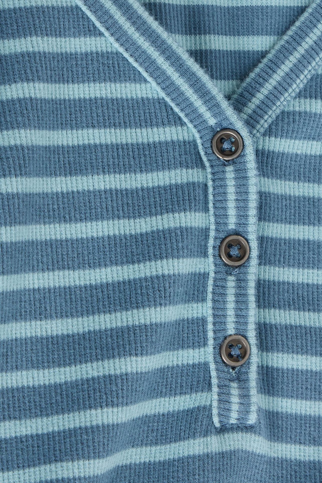 HALLEY RIB STRIPE HENLEY BLUE MULTI 6