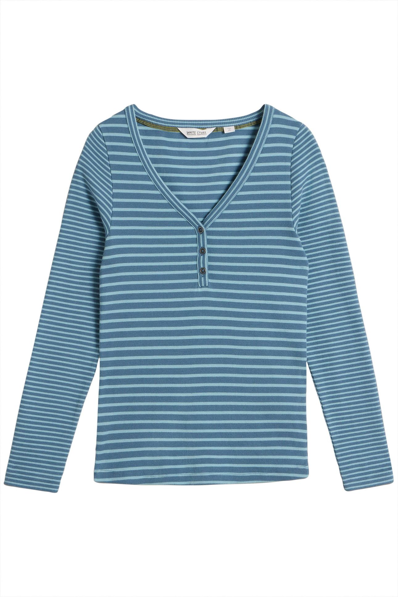 HALLEY RIB STRIPE HENLEY BLUE MULTI 3