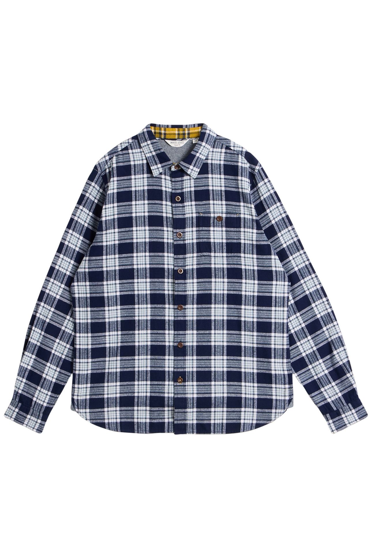 WALLACE BRUSHED CHECK SHIRT NAVY MULTI 1