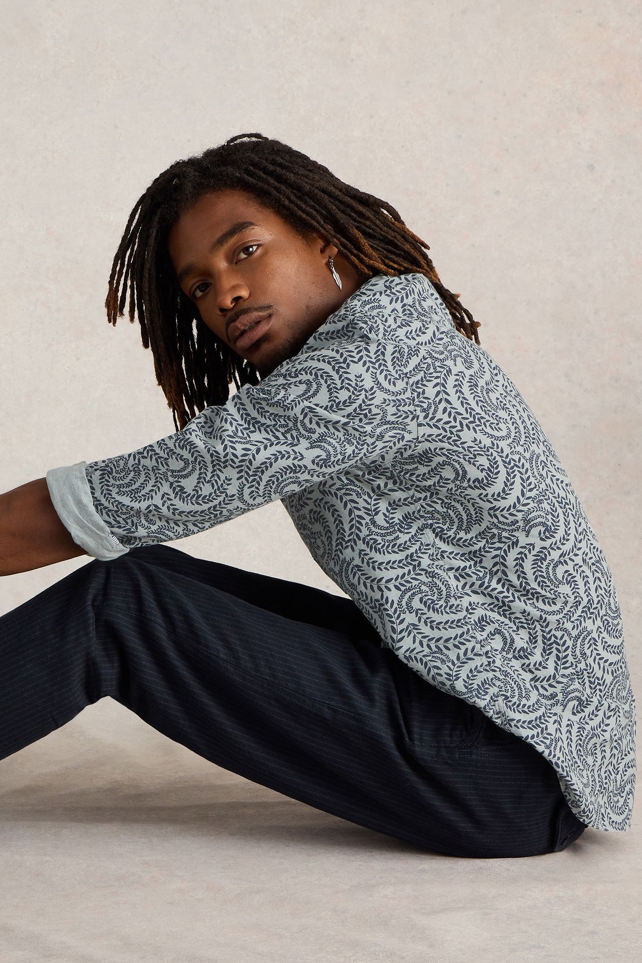 LEAF PRINTED SHIRT BLUE MULTI 4