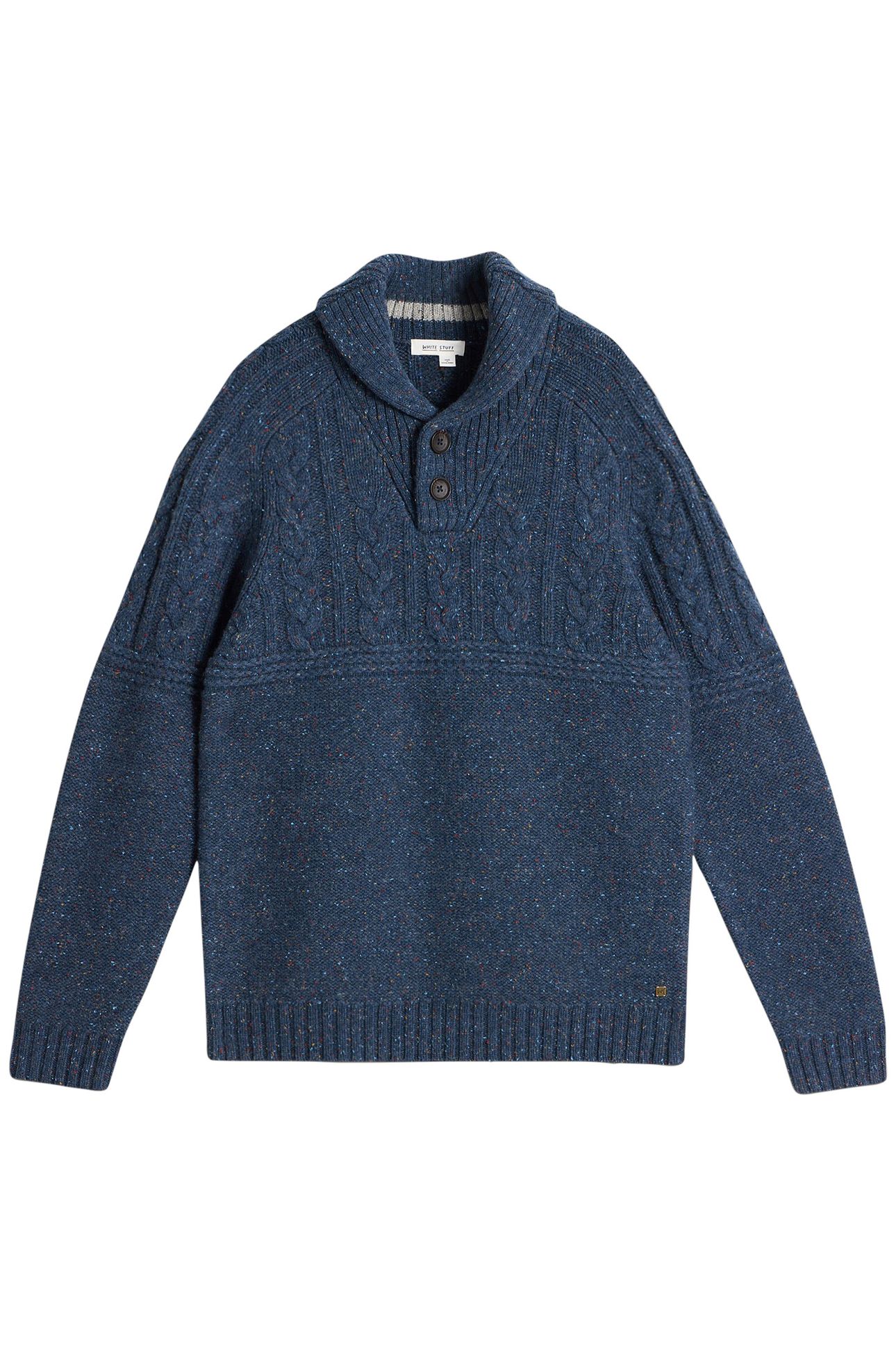 BERKLEY SHAWL NECK JUMPER NAVY MULTI 2