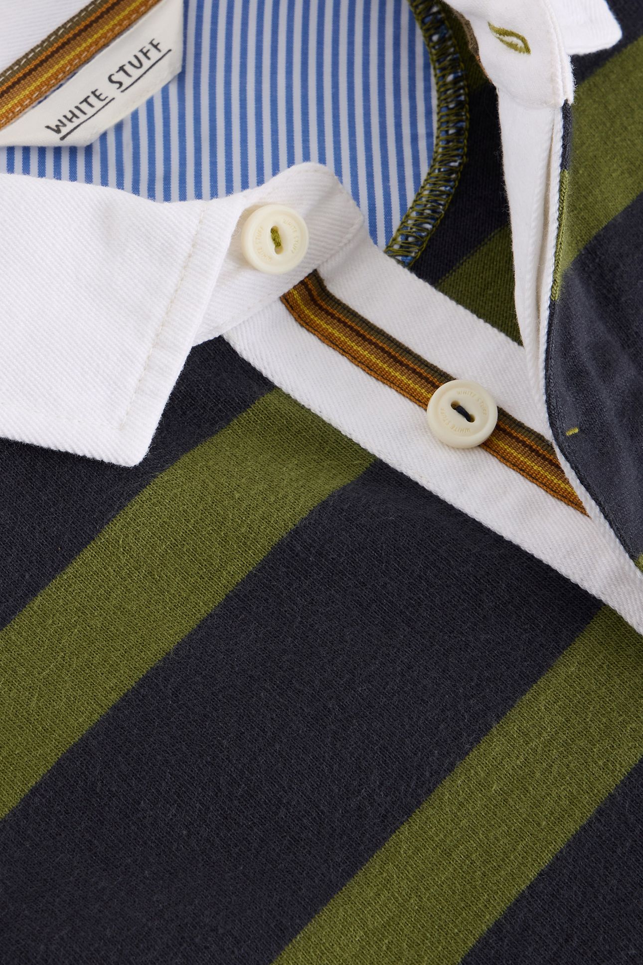 LS STRIPE RUGBY SHIRT GREEN MULTI 6