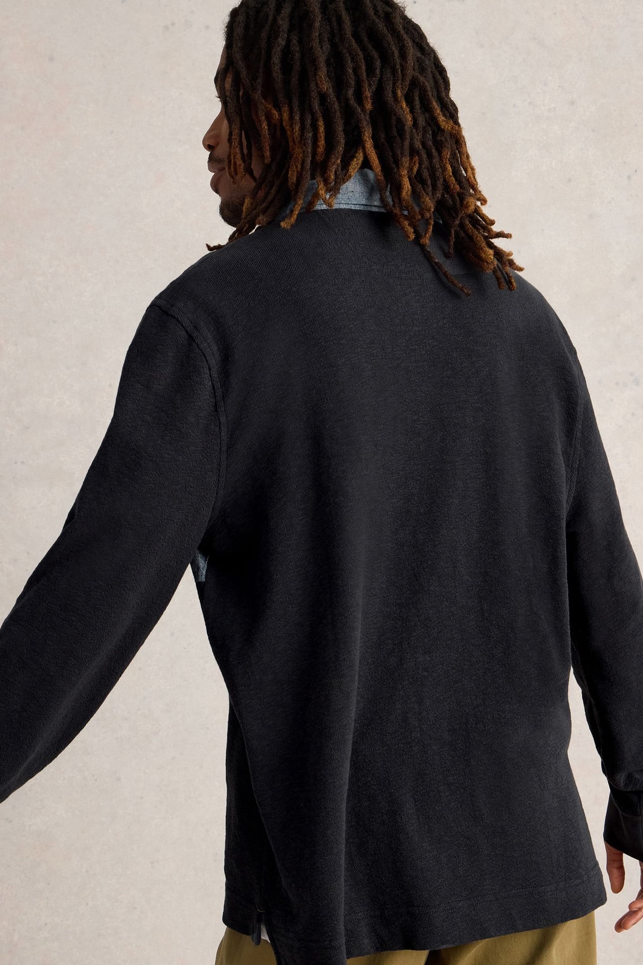 CUT & SEW RUGBY SHIRT MID BLUE 3