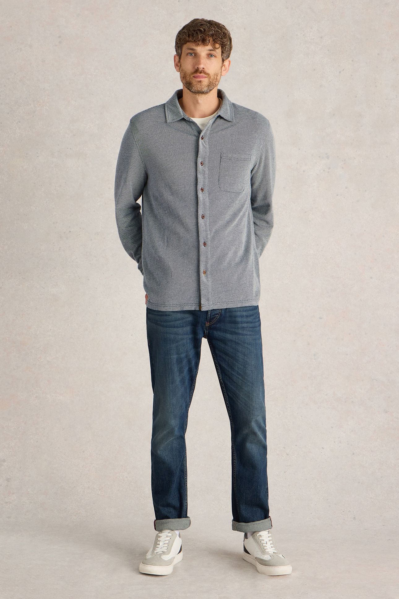 PIQUE JERSEY SHIRT MID GREY 1