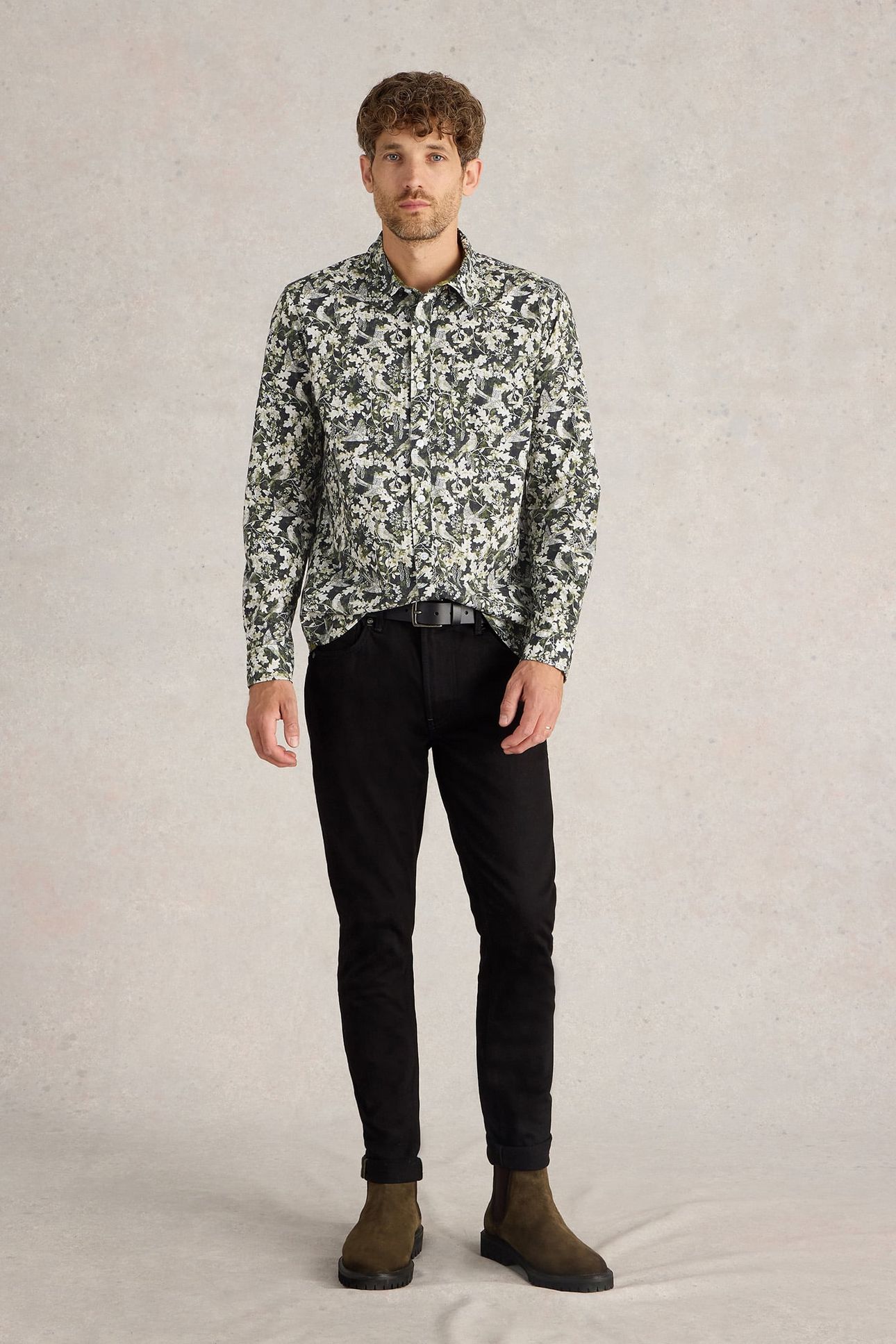 HAWTHORN BIRD PRINTED SHIRT BLACK MULTI 1