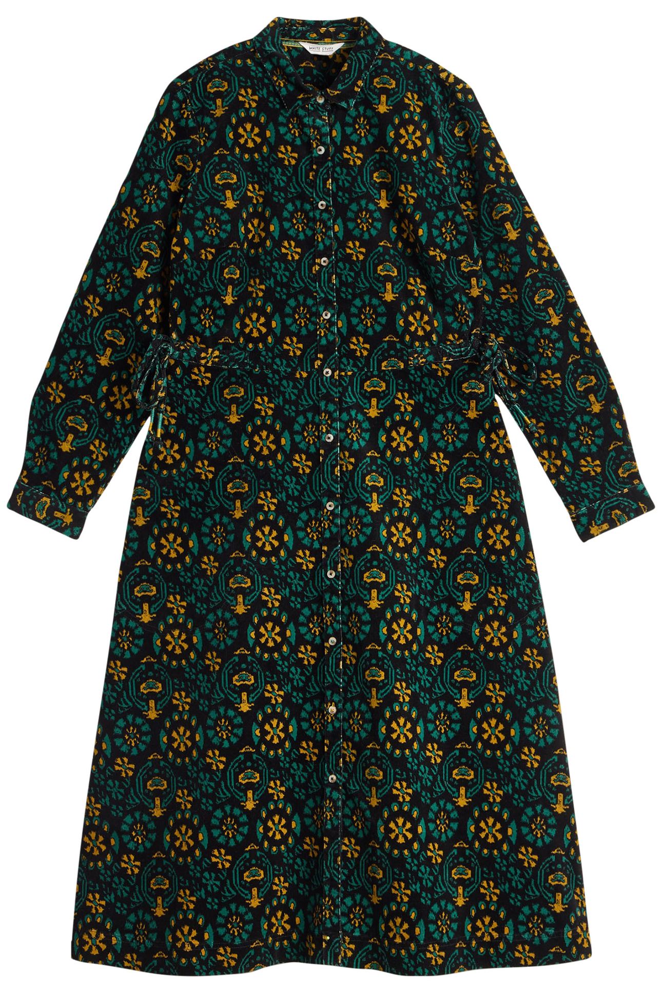 JADE CORD SHIRT DRESS BLACK PRINT 3