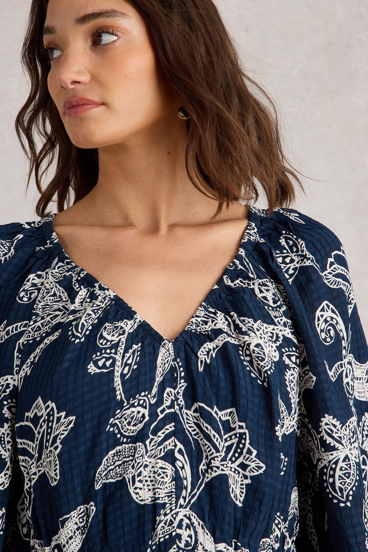 SKYLAR MIDI DRESS NAVY PRINT 5