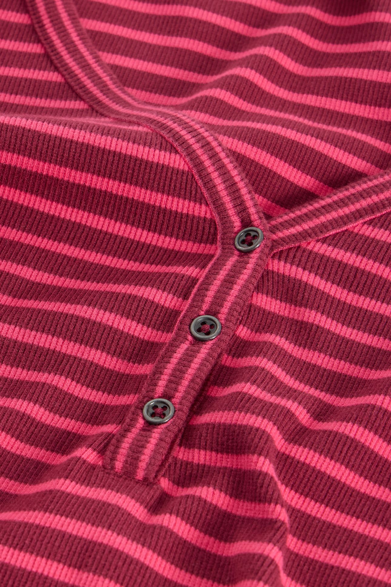 HALLEY RIB STRIPE HENLEY PINK MULTI 6