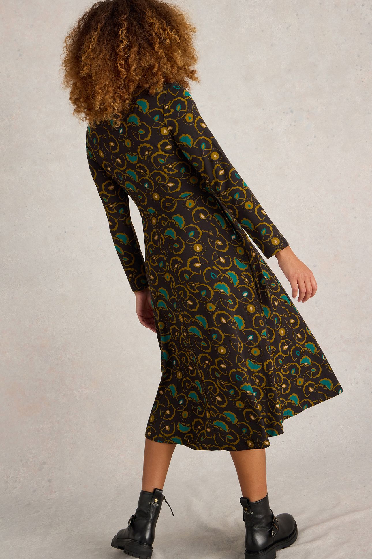 MADELINE JERSEY DRESS BLACK MULTI 2