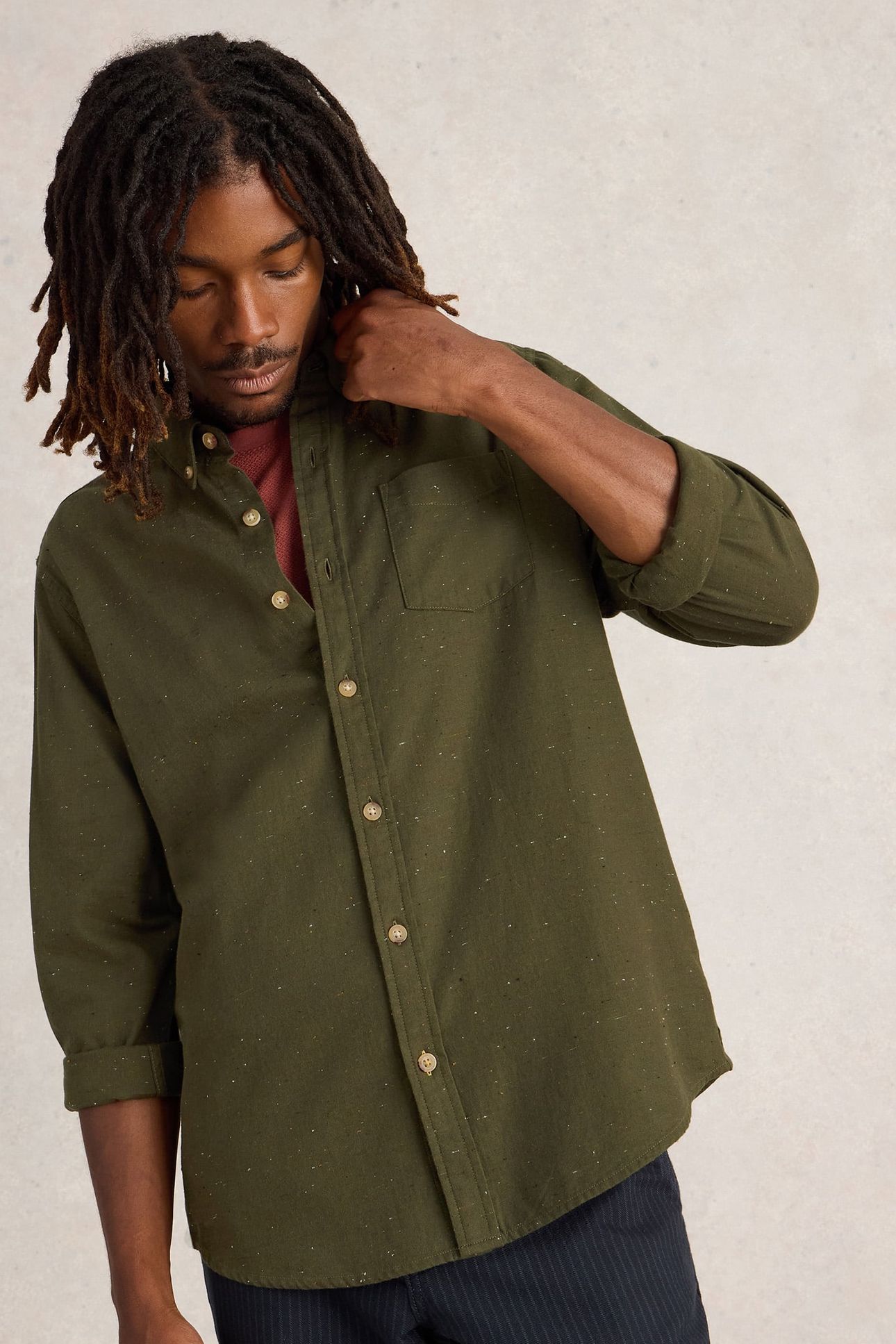 NEP OXFORD SHIRT KHAKI GREEN 1