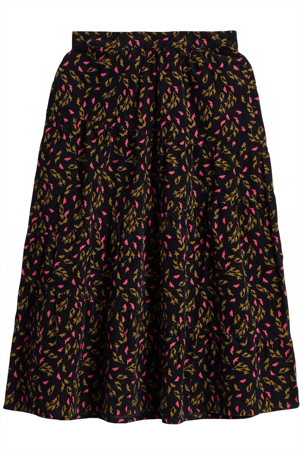 JENNA CORD TIERED SKIRT BLACK PRINT 3