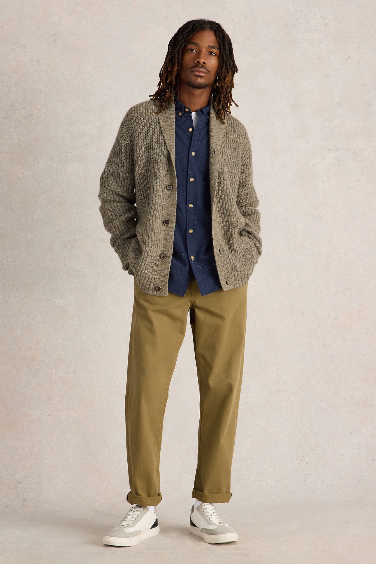 SHAWL NECK NEP CARDIGAN NATURAL MULTI 1