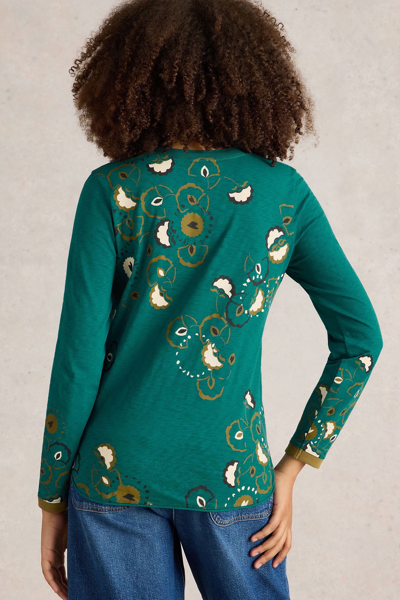 CLARA LS TEE TEAL PRINT 2