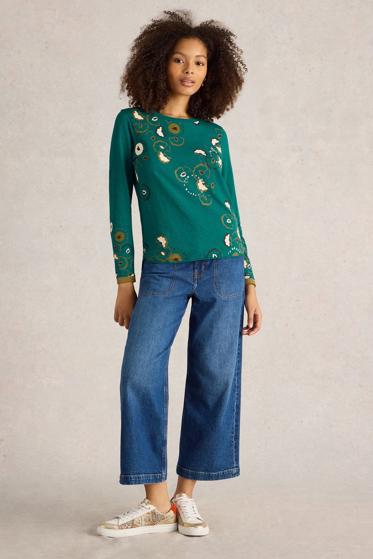 CLARA LS TEE TEAL PRINT 1