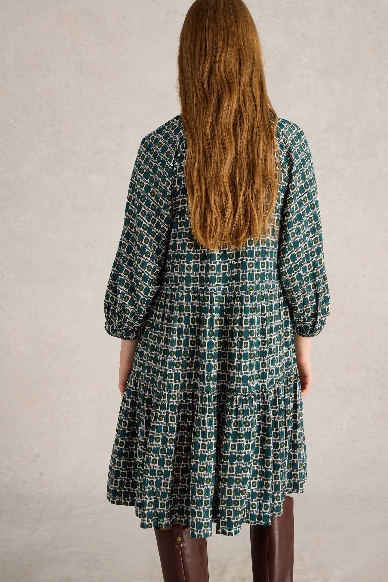 SOPHIA DRESS TEAL PRINT 2