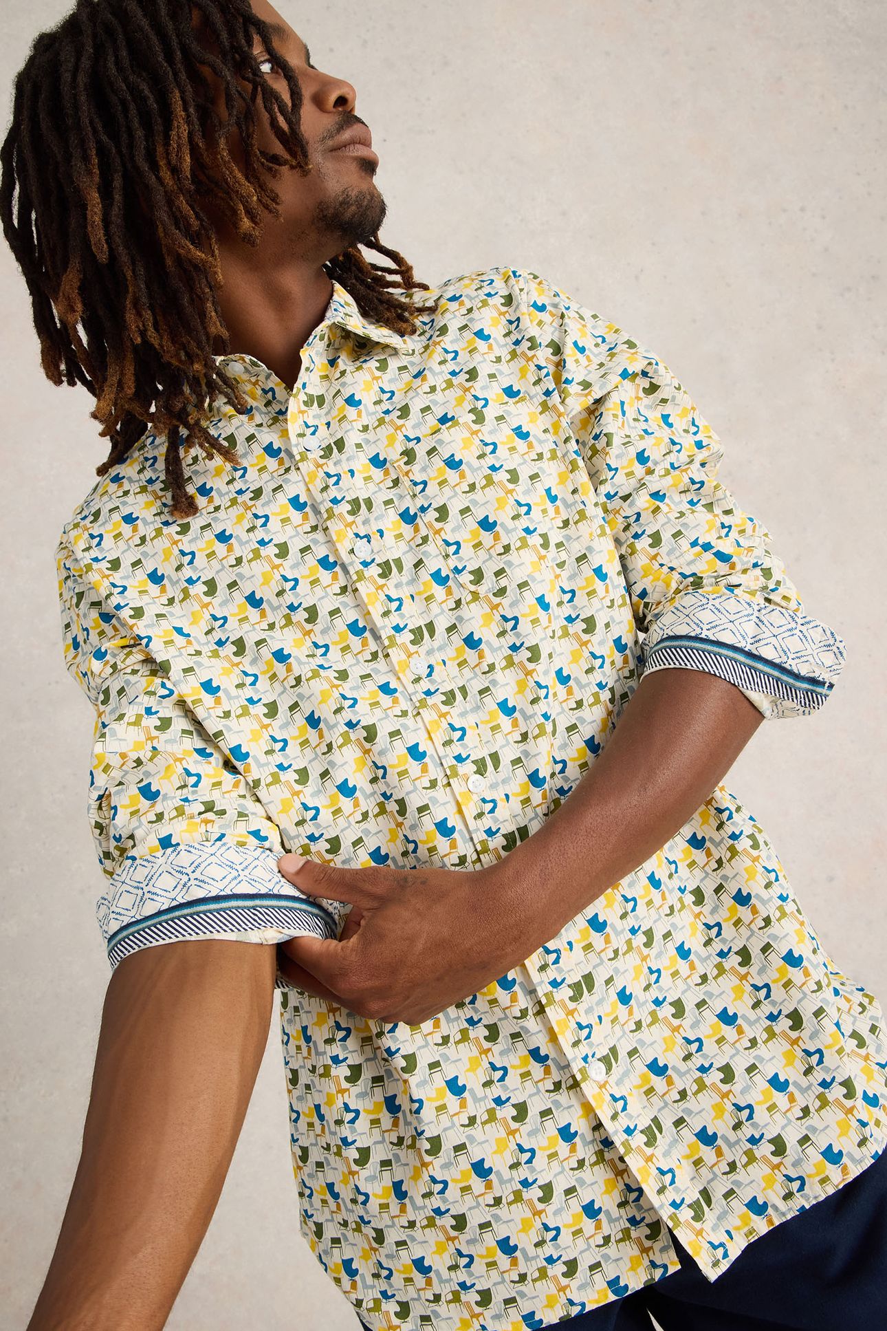 MULTI CHAIR PRINTED SHIRT WHITE MULTI 4