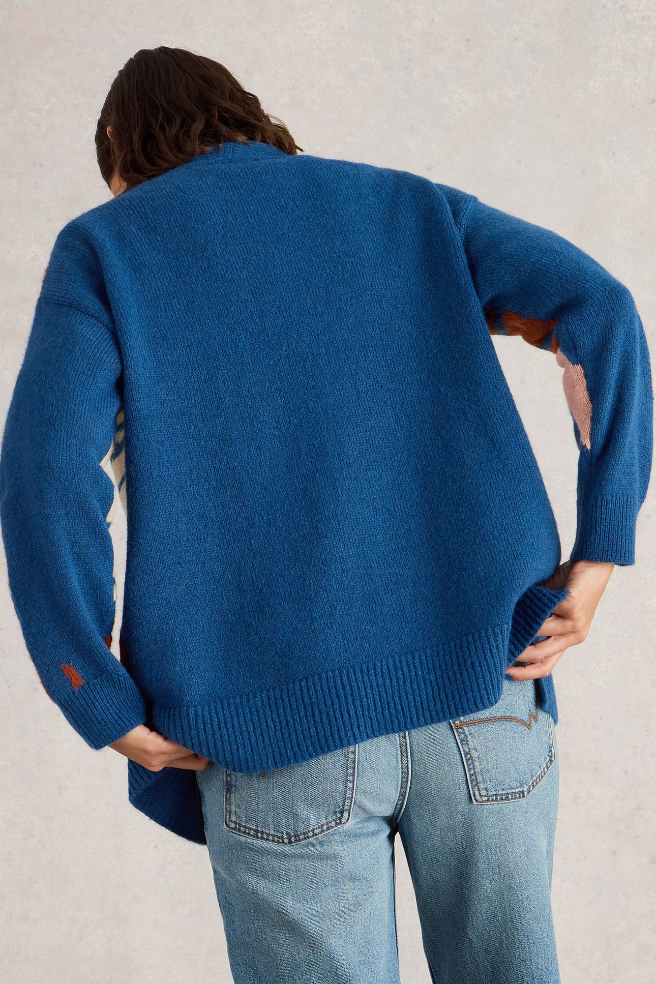 LOUISA LONGLINE CARDI BLUE MULTI 2