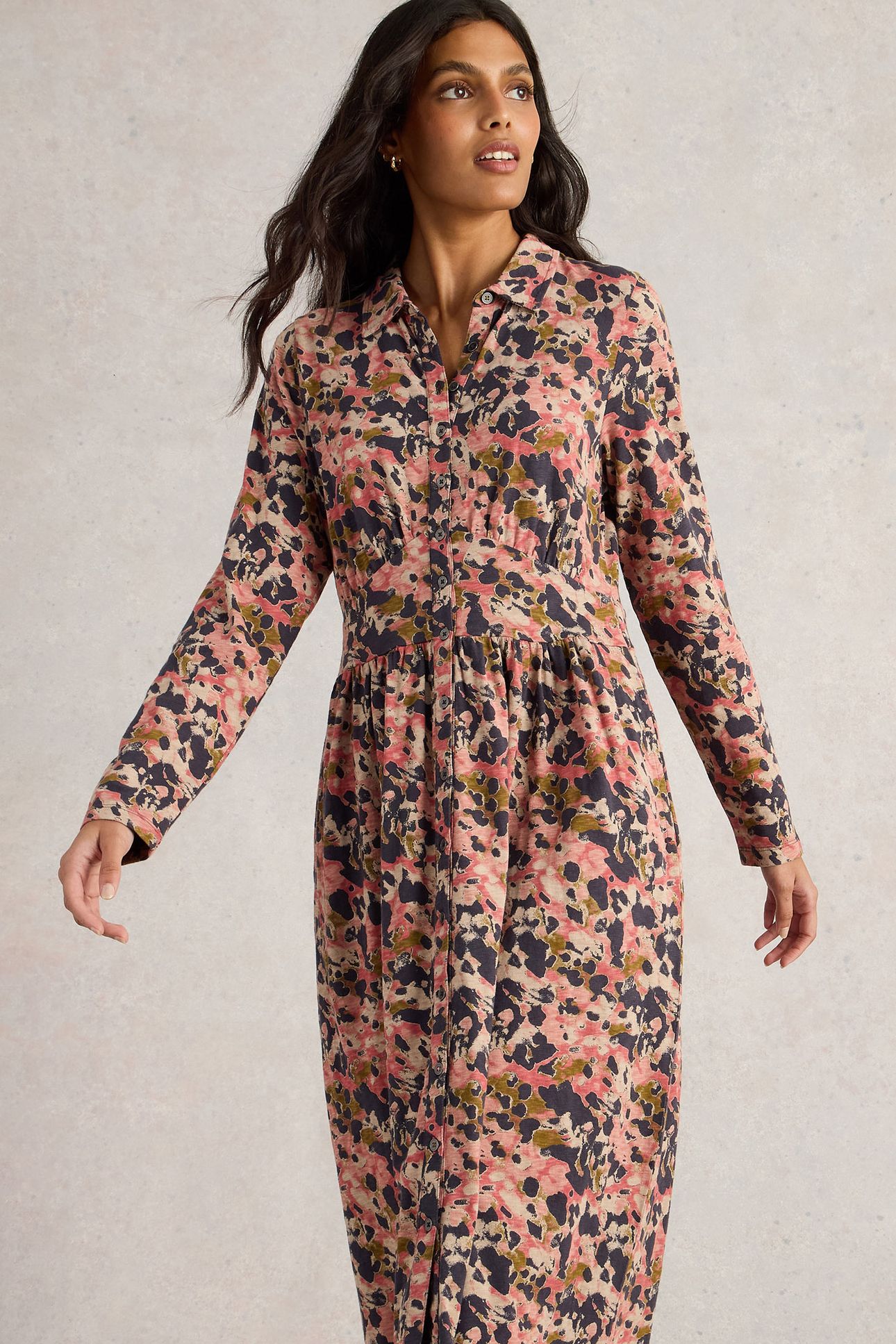 LOTTIE JERSEY SHIRT DRESS PINK MULTI 5