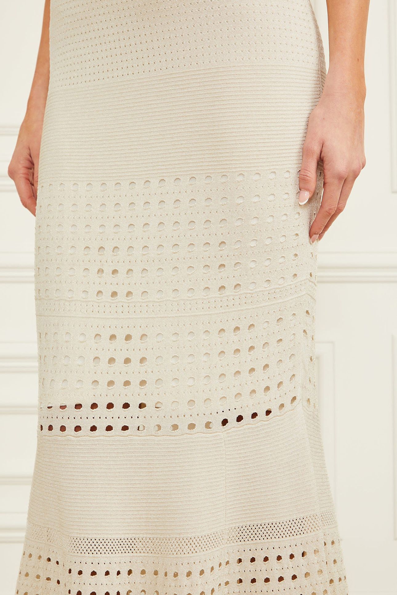 MARCIANO BY GUESS HENLEY LONG SKIRT PALE PEARL MULTI 7
