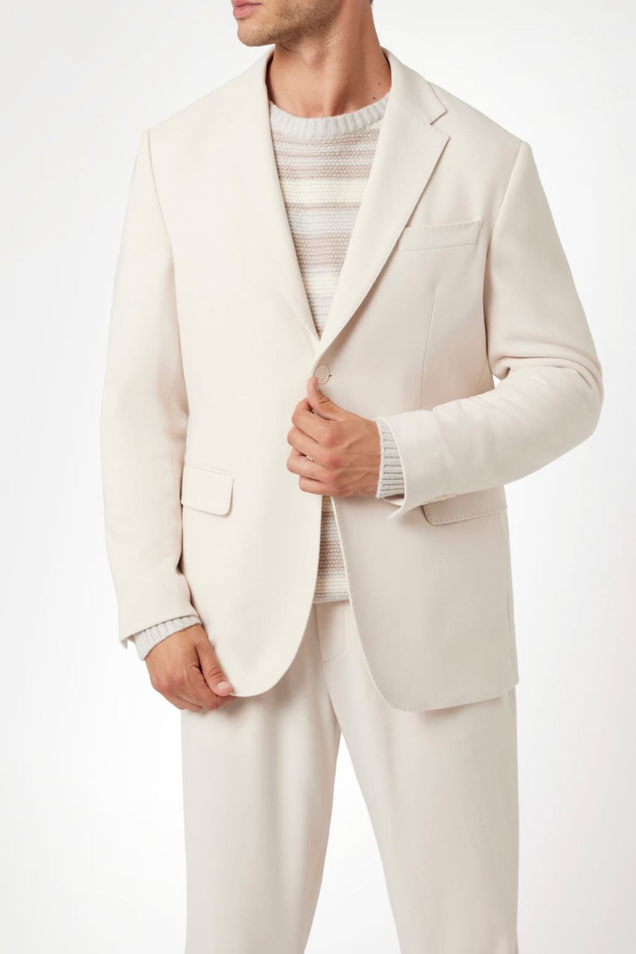 MARCIANO BY GUESS SEAN 2B NOTCH BLAZER WARM MILK 1