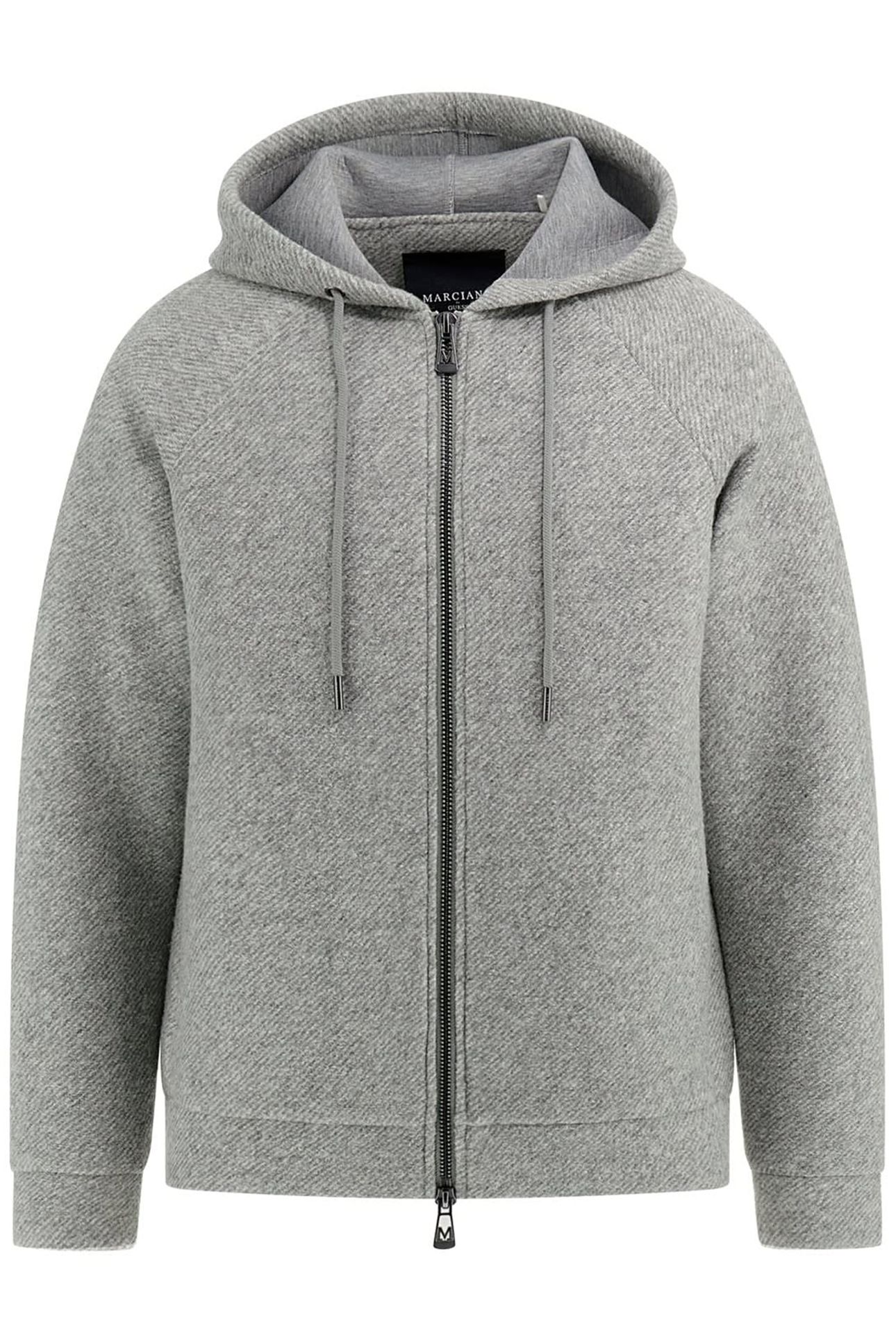 MARCIANO BY GUESS FULL ZIP HOODED FLEE LIGHT STONE HEATHER 4