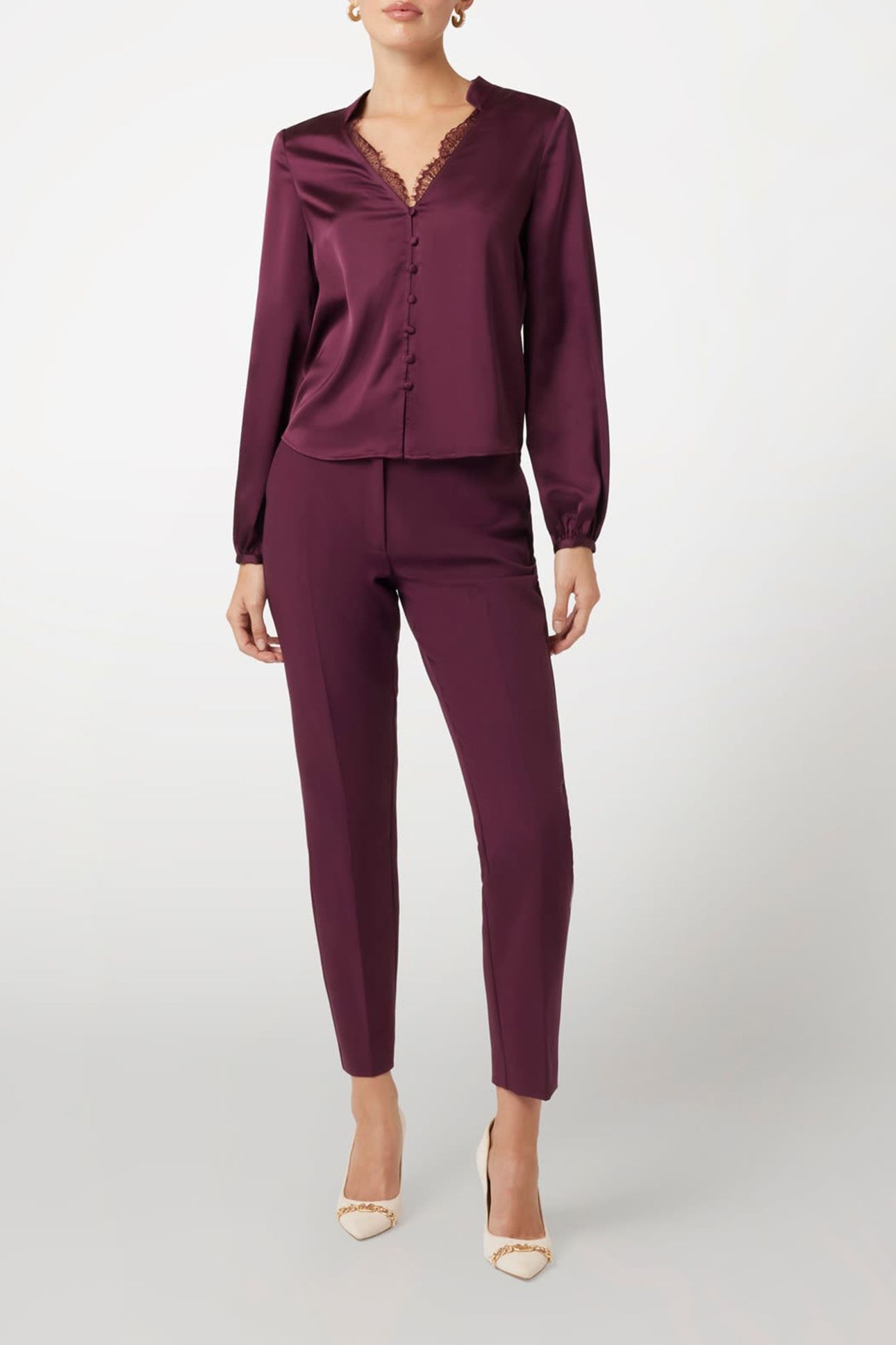 MARCIANO BY GUESS CELIA CHINO PANT REGAL PLUM 3
