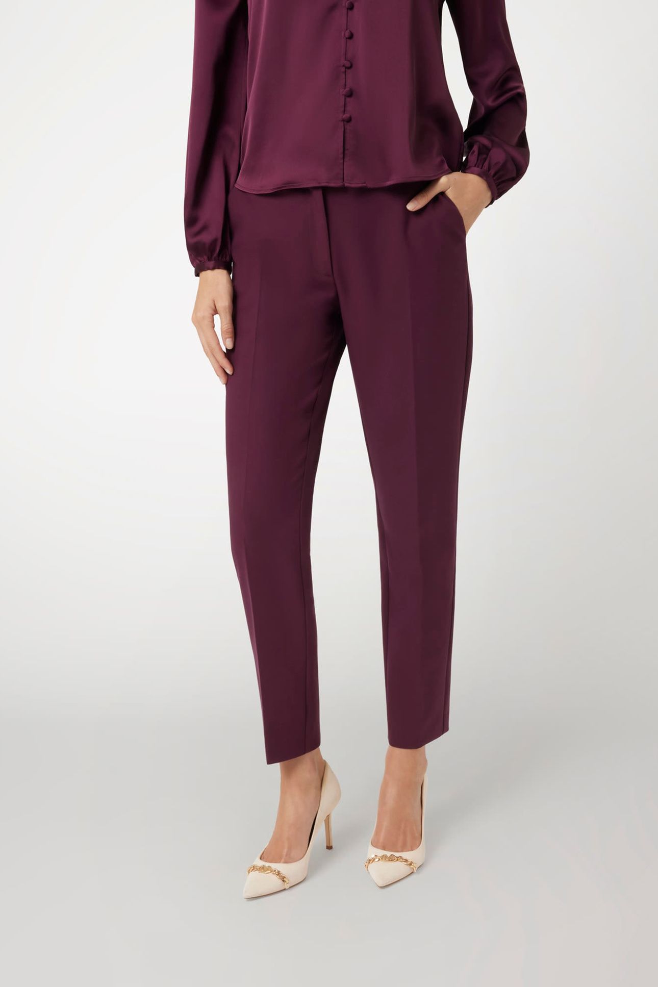 MARCIANO BY GUESS CELIA CHINO PANT REGAL PLUM 1