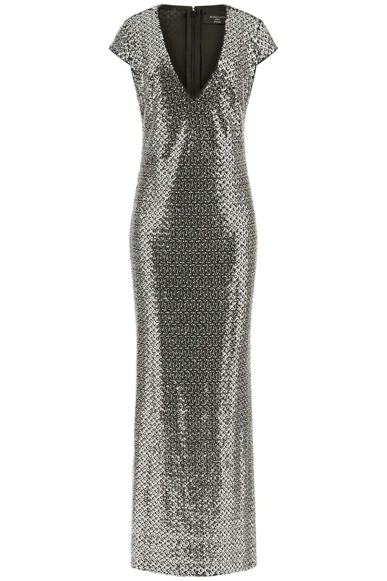 MARCIANO BY GUESS TEMPTEST MAXI DRESS PLATINUM 3