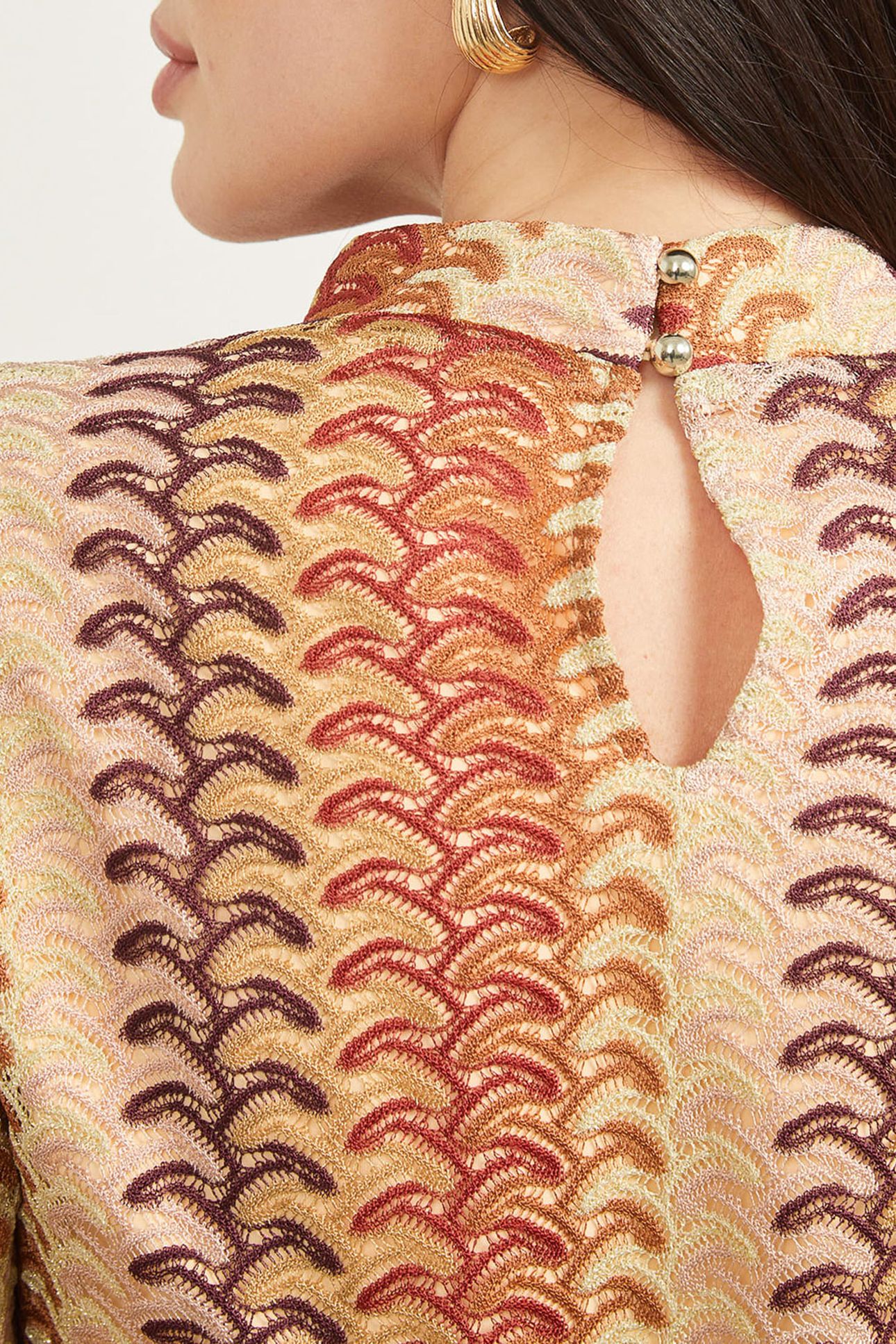 MARCIANO BY GUESS AUTUMN FEARNE TOP RUST BROWN MULTI 7