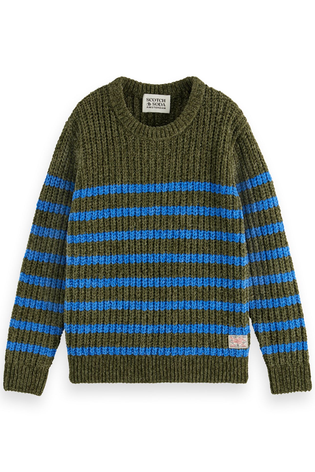 BOY CHENILLE KNIT PULLOVER MILITARY 1