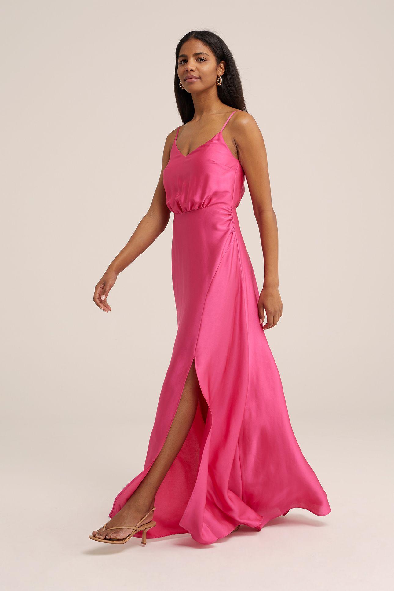 DRESS MAXI LENGTH BRIGHT PINK 4