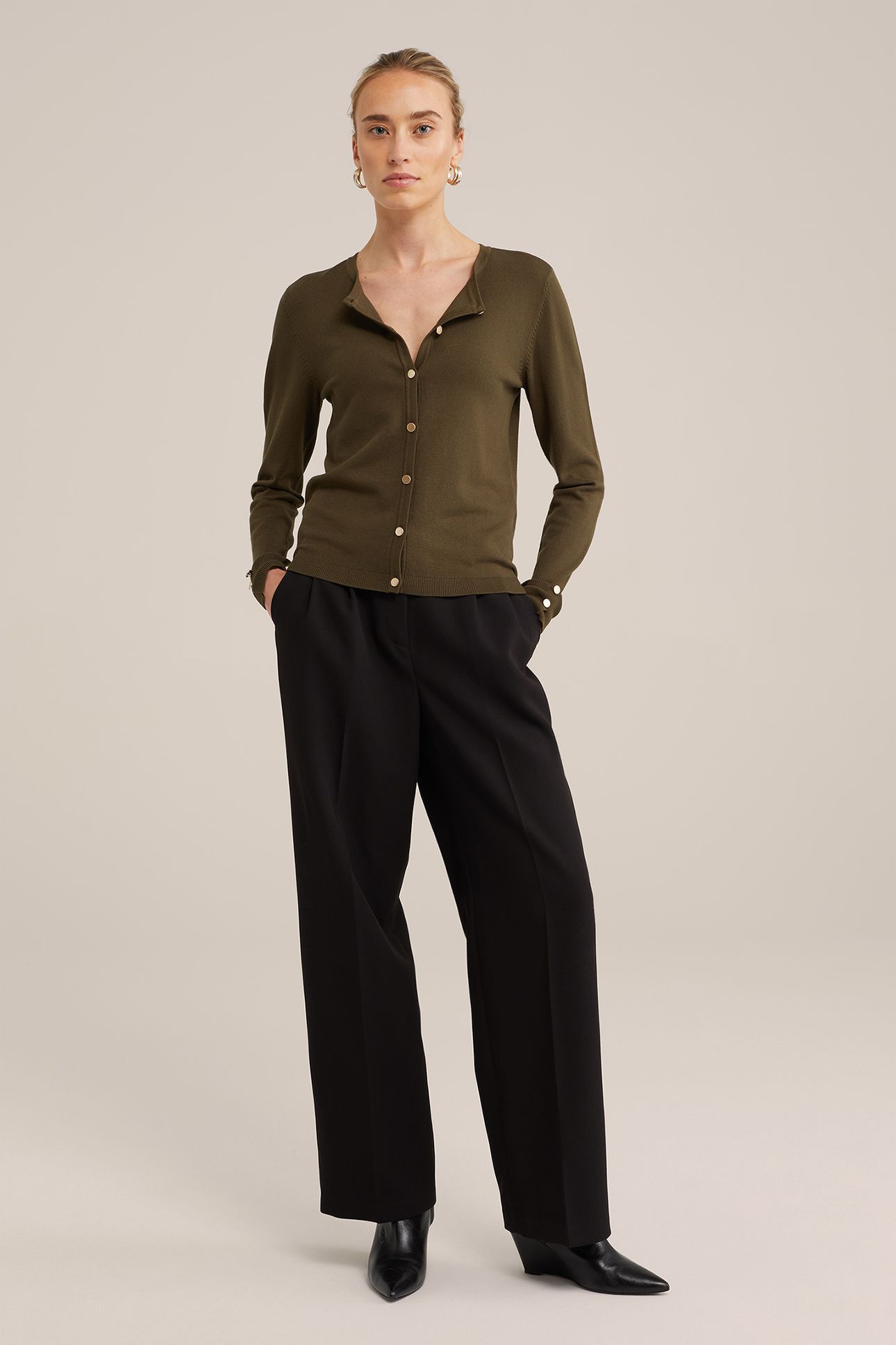 KNITTED CARDIGAN ARMY GREEN 3