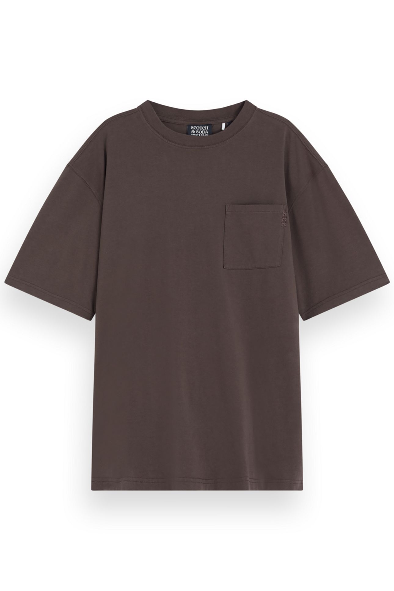 3 CROSSES LOOSE FIT POCKET T-SHIRT COFFEE 4