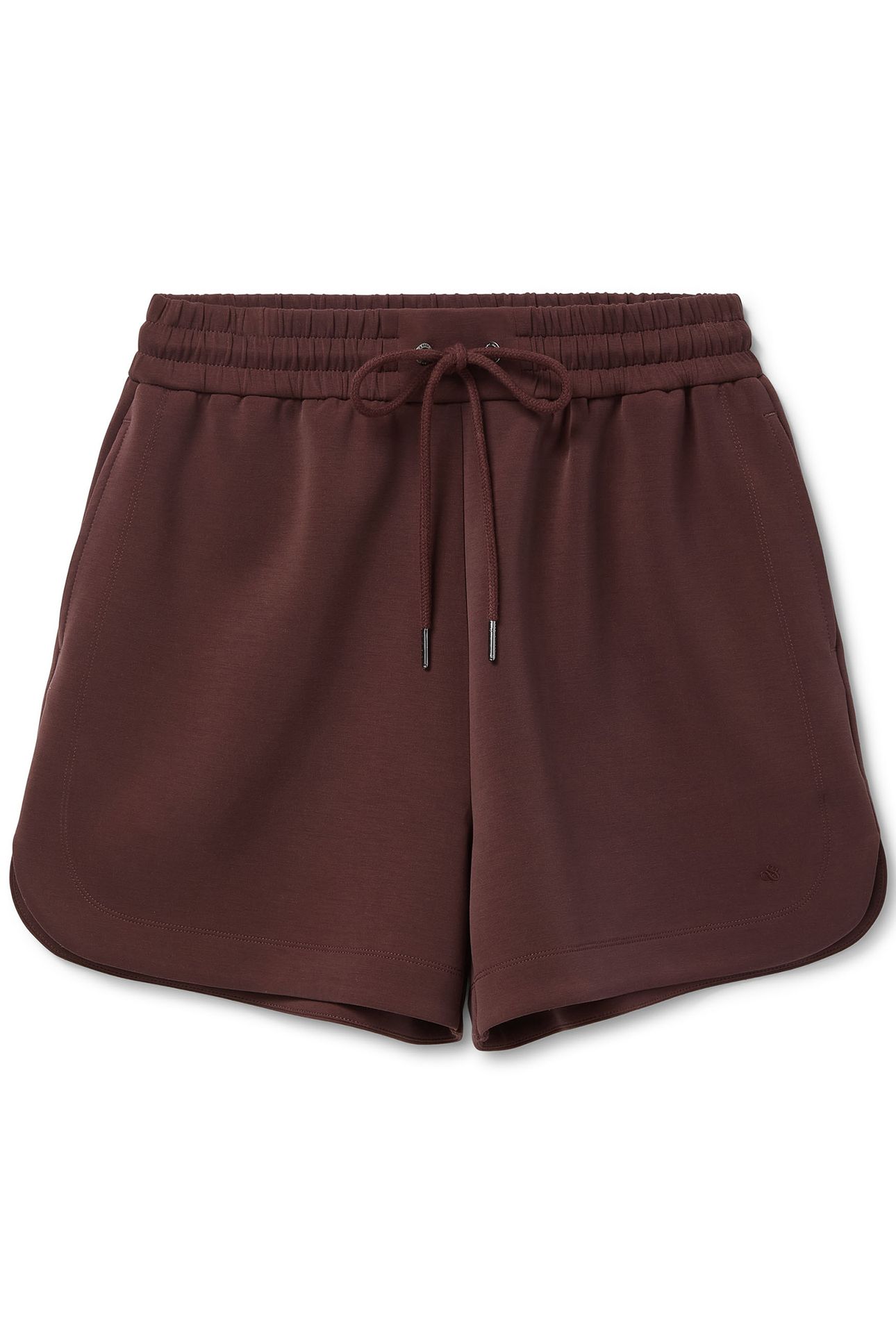 CURVED HEM DRAWSTRING SHORTS PUCE 1