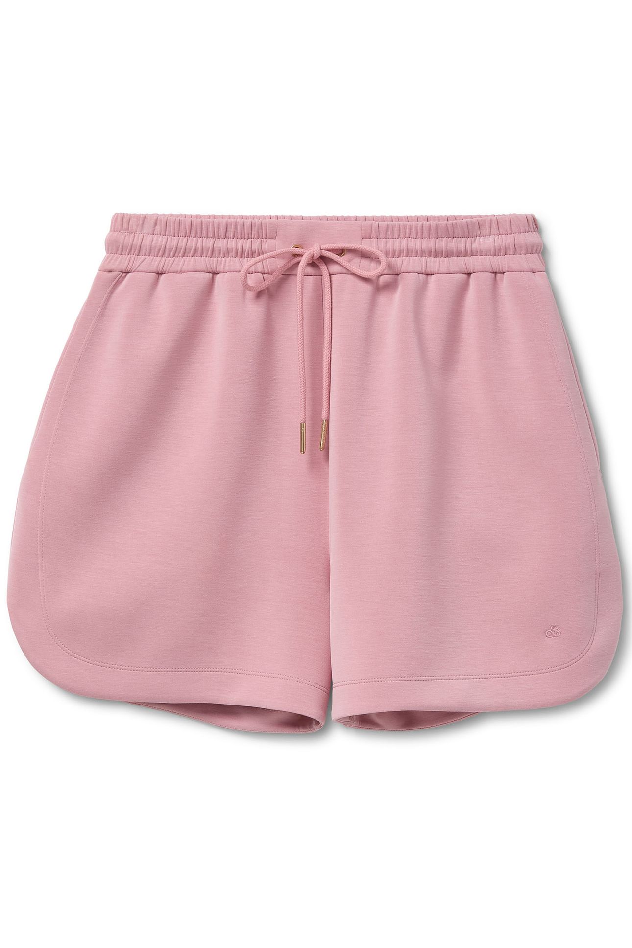 CURVED HEM DRAWSTRING SHORTS DUSTY ROSE 3