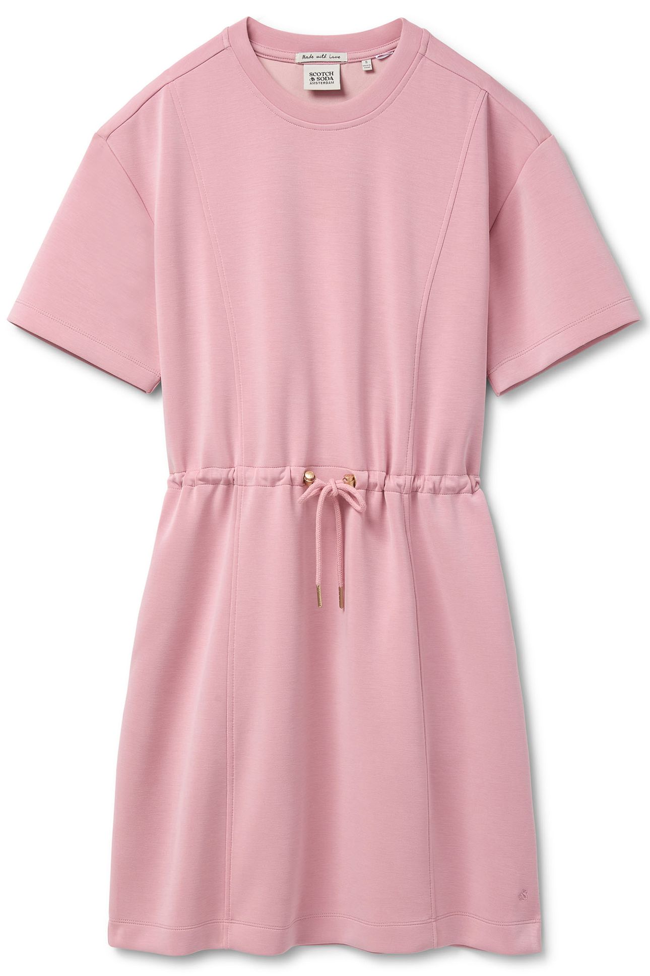 DRAWSTRING TEE DRESS DUSTY ROSE 3