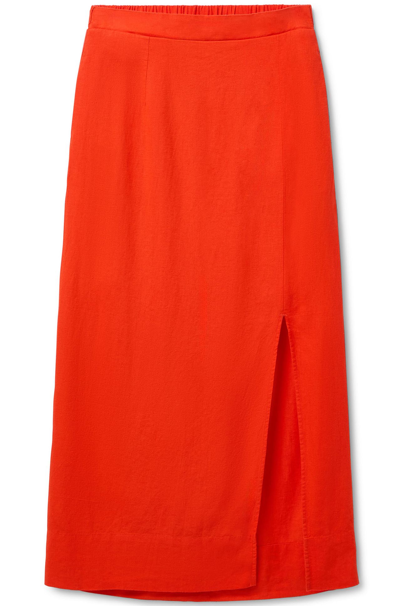 PENCIL SLIT SKIRT ORANGE.COM 3