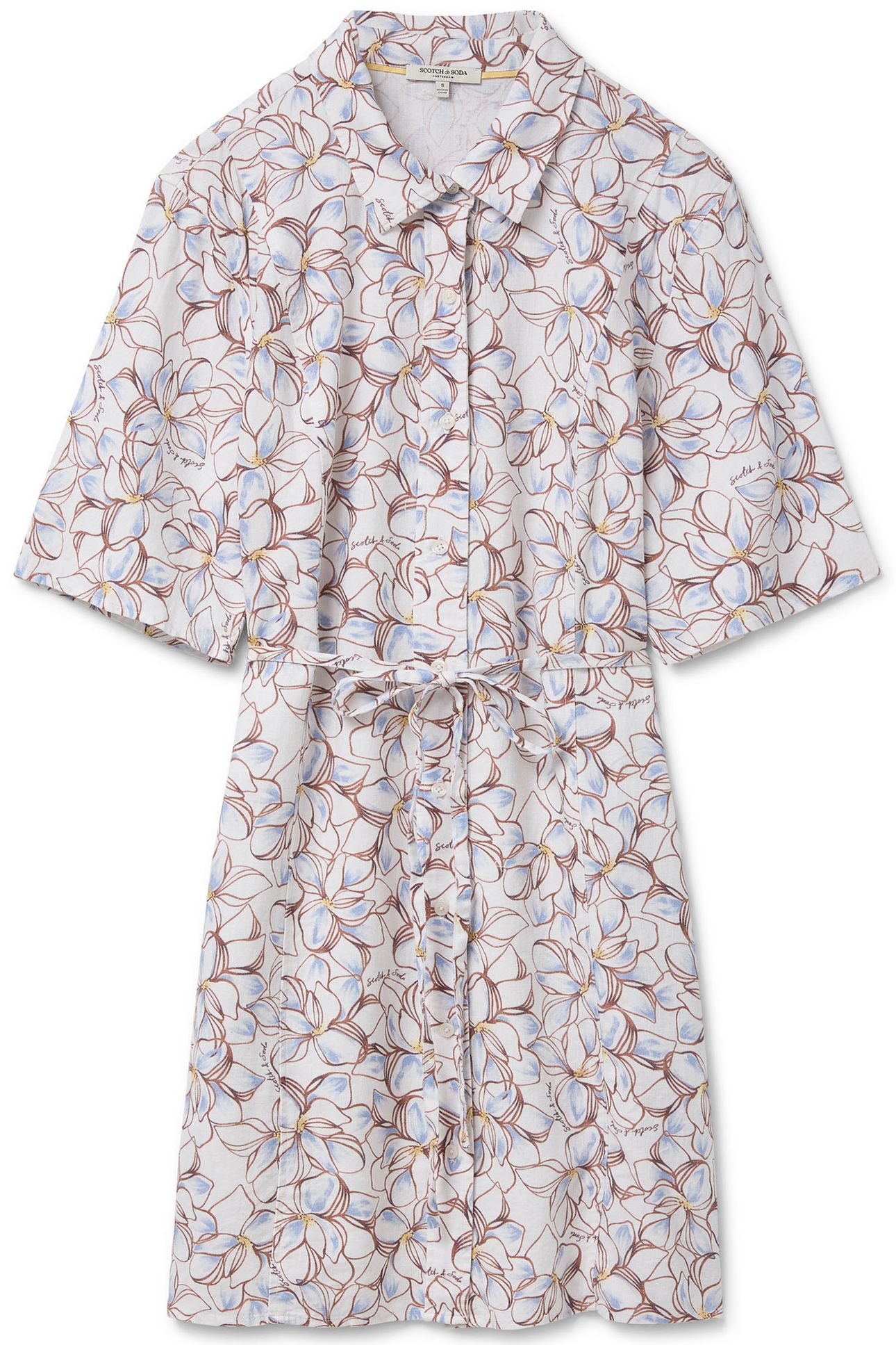 MINI SHIRT DRESS SUMMER SKETCHED FLORAL 3