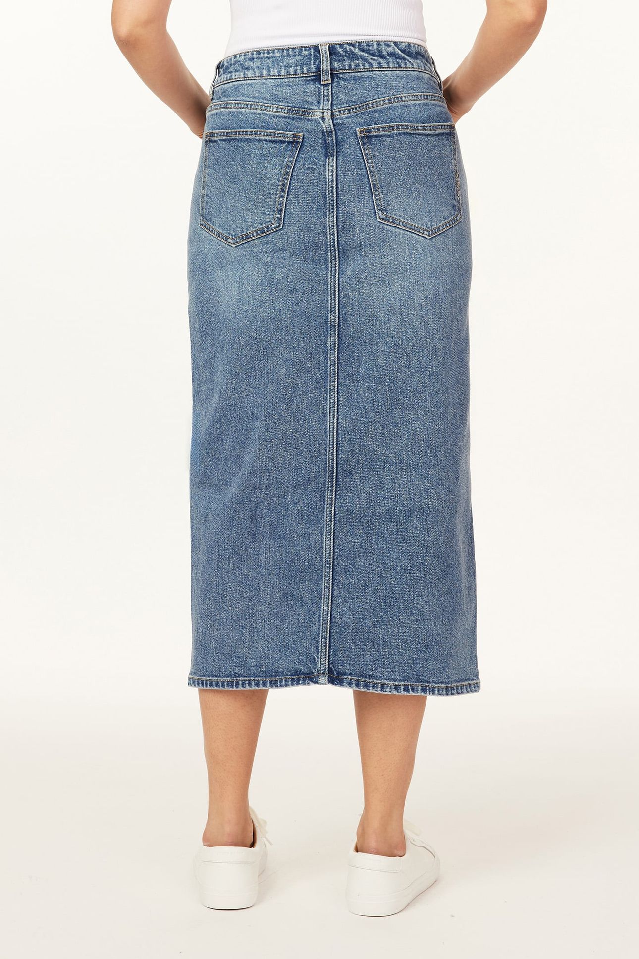 DENIM MIDI SKIRT BEVERLY HILLS 2
