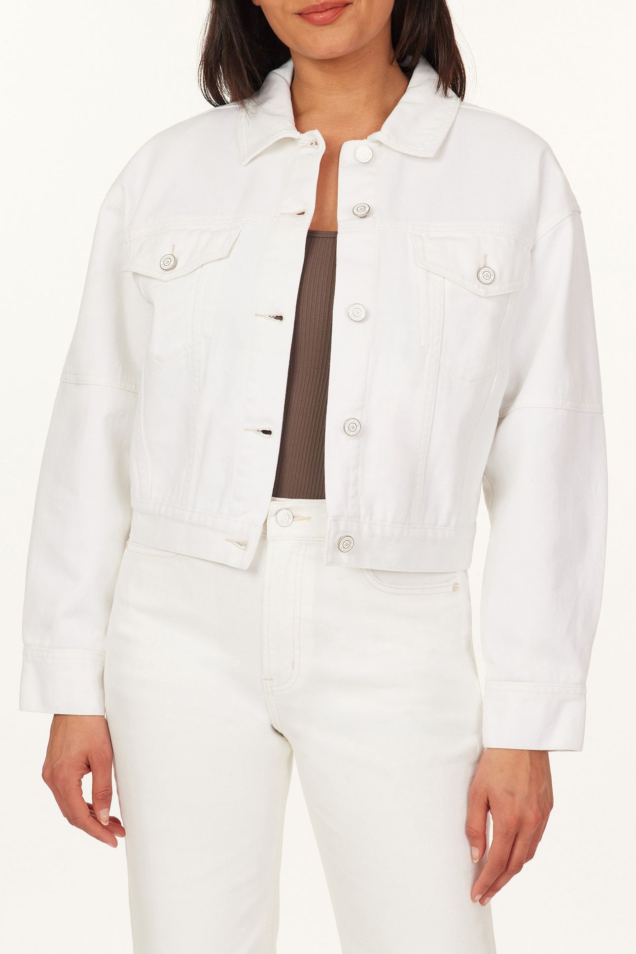 OVERSIZED CROPPED DENIM JACKET OPTIC WHITE | Online Outlet | Otrium
