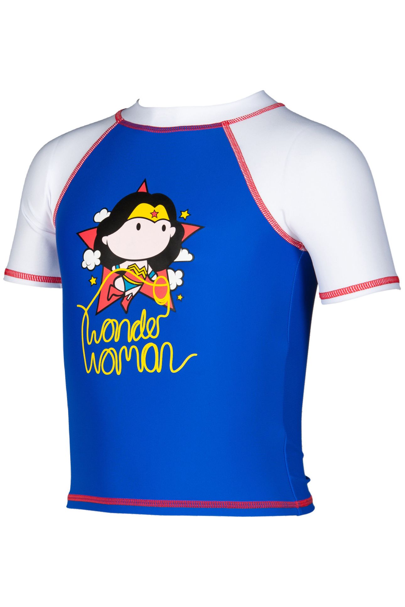 WONDER WOMAN KIDS GIRL UV S/S TEE NEON BLUE-WHITE 3